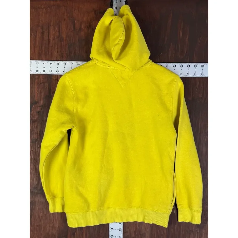 Tommy Hilfiger Tennis Logo Hoodie Fleece Yellow‎ Blue Gray Youth Medium 12/14